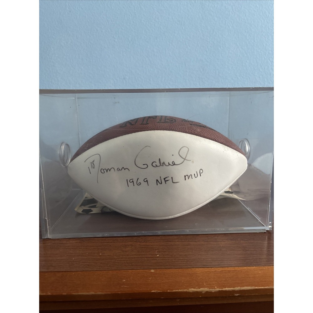 Wilson Signed Football Unisex OS Brown Good Roman Gabriel 1969 MVP Rams COA
